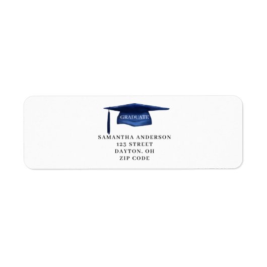 Rückgabeadresse für Blue Graduation Cap (Vorne)