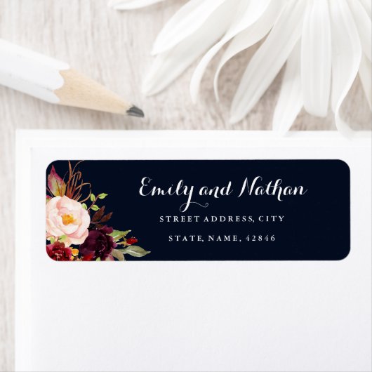 Rückgabeadresse für Burgundy Navy Floral Fall (Insitu)