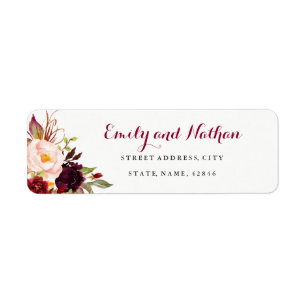 Rückgabeadresse für Burgundy Red Floral Fall