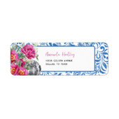 Rückgabeadresse für das Blue Tile Disco Brautparty (Vorne)