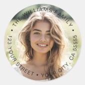 Rückgabeadresse für das vollständige Foto-Abschlus Runder Aufkleber (Vorderseite)