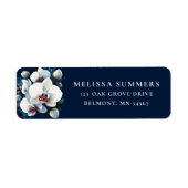 Rückgabeadresse für das weiße orchid blaue Hinterg (Vorne)