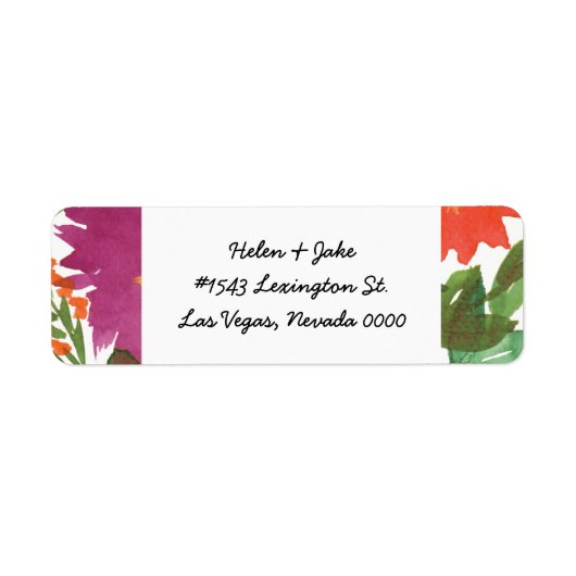 Rückgabeadresse für die Aquarellfarben-Blume (Vorne)