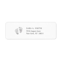 Rückgabeadresse für graues Baby Footprint