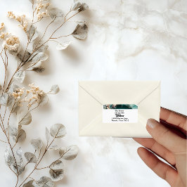 Rückgabeadresse für moderne grüne Geometrie Adressaufkleber