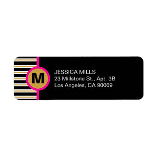 Rückgabeadresse für moderne Strip Monogram
