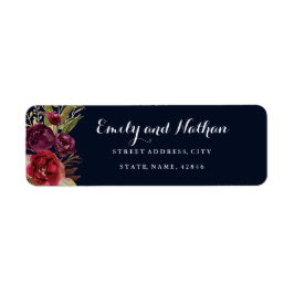 Rückgabeadresse für Navy Burgundy Floral Fall