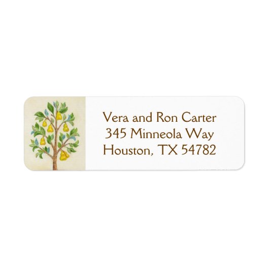 Rückgabeadresse für Pear Tree (Vorne)