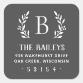 Rückgabeadresse für Rustic Branch Family Quadratischer Aufkleber (Vorderseite)