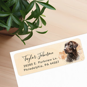 Rückgabeadresse für Schokolade-Labrador