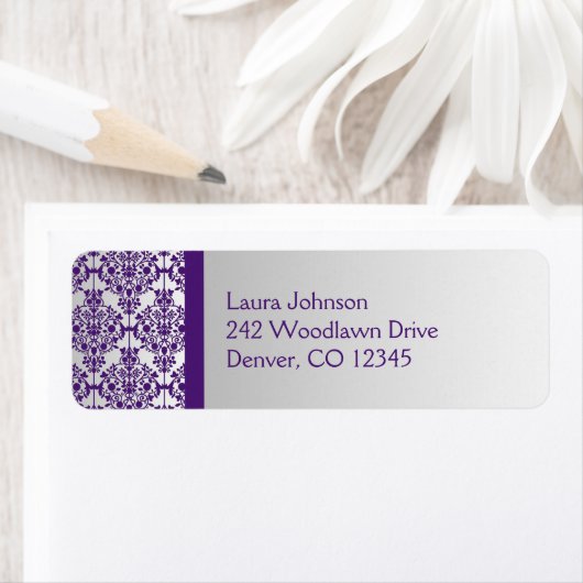 Rückgabeadresse für Silber und Lila Damaskus (Insitu)