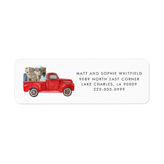 Rückgabeadresse für Vintagen LKW in Aquarellfarbe (Vorne)