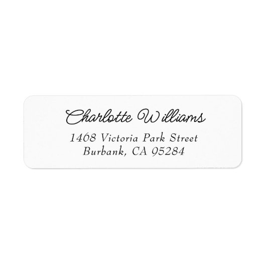 Rückgabeadresse Label Elegantes Skript (Vorne)