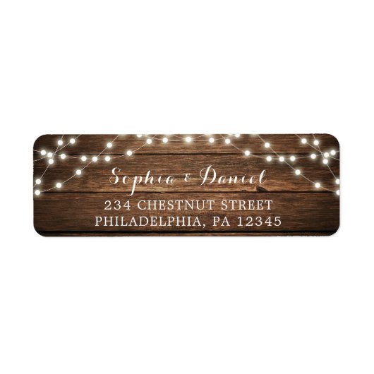 Rückgabeadresse Label String Lights Rustikales Lan (Vorne)