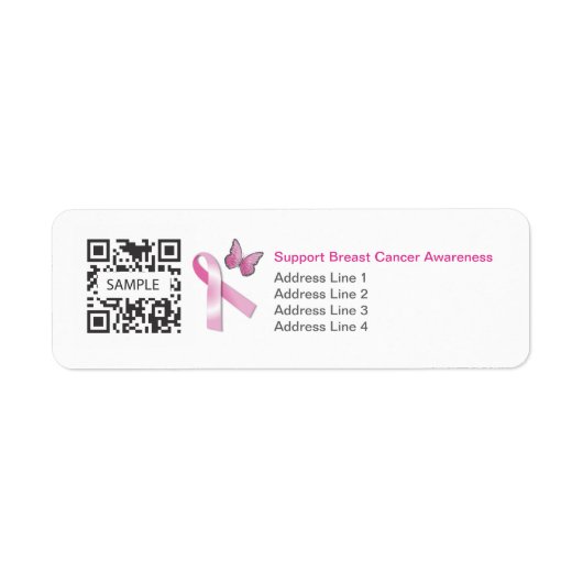 Rückgabeadresse Label Template Breast Cancer Aware (Vorne)