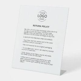 Rückgabebedingungen mit Ihrem eigenen Logo Sockelschild
