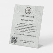 Rückgaberichtlinie Travertine Retail-Logo-Geschäft Sockelschild (Vorderseite)