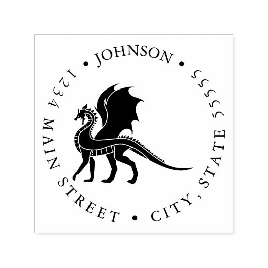 Rückgabeschild für chinesische Drachen-Silhouette Permastempel (Design)