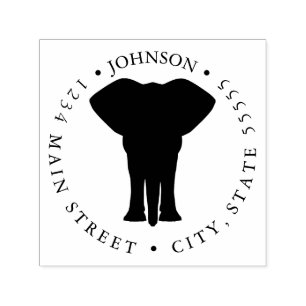 Rückgabezeichen für niedliche Elephant-Silhouette Permastempel