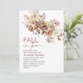 Rückgang der Blume der Liebe Wasserfarbenes Brautp Einladung (Stehend Vorderseite)