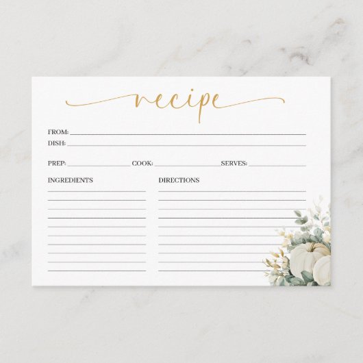 Rückgang der Brautparty-Rezept-Karte in Liebe Begleitkarte (Vorderseite)