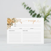 Rückgang der Brautparty-Rezept-Karte in Liebe Begleitkarte (Stehend Vorderseite)