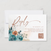 Rückgang der Liebe Aquamarin Burnt Orange Boho QR  (Vorderseite)