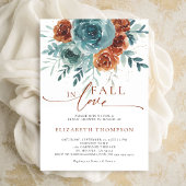 Rückgang der Liebe Aquamarin Terracotta Boho Braut Einladung