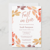 Rückgang der Liebe Aquarell-Blätter Brautparty Einladung (Vorderseite)