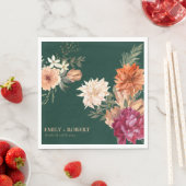 Rückgang der Liebe Aquarellblumen Hochzeit im Herb Serviette (Beispiel)