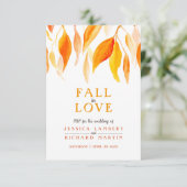 Rückgang der Liebe Aquarellorange-rote Hochzeit im RSVP Karte (Stehend Vorderseite)