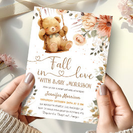 Rückgang der Liebe Baby Dusche Teddy Bären Herbst Einladung