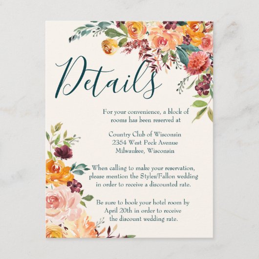 Rückgang der Liebe Begleitkarte (Vorderseite)