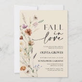 Rückgang der Liebe Beige Wildblume Brautparty Einladung (Vorderseite)