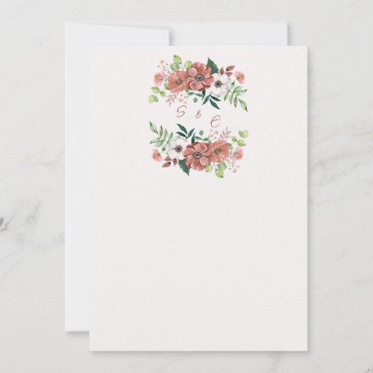 Rückgang der Liebe Blume im Herbst Engagement Part Einladung (Rückseite)