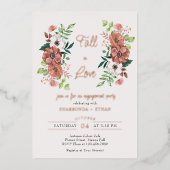 Rückgang der Liebe Blume im Herbst Engagement Part Folieneinladung (Vorderseite)