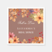 Rückgang der Liebe Blumenherbst Brautparty Serviette (Vorderseite)