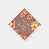 Rückgang der Liebe Blumenherbst Brautparty Serviette (Ecke)