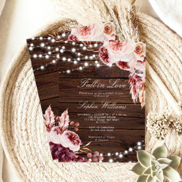 Rückgang der Liebe Bohemisches rustikales Brautpar Einladung