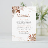 Rückgang der Liebe | Boho Blume Hochzeitdetails Begleitkarte (Stehend Vorderseite)