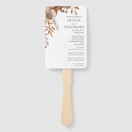 Rückgang der Liebe | Boho Blume Hochzeitsprogramm Fächer