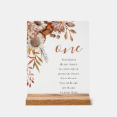 Rückgang der Liebe | Boho Blume Hochzeitstabelle Acrylschild (Vorderseite)