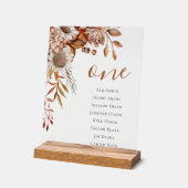 Rückgang der Liebe | Boho Blume Hochzeitstabelle Acrylschild (Winkel)