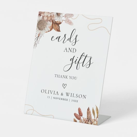 Rückgang der Liebe | Boho Blume Karten und Geschen Sockelschild (Vorderseite)