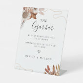 Rückgang der Liebe | Boho Blume Wedding Cigar Bar Sockelschild (Vorderseite)