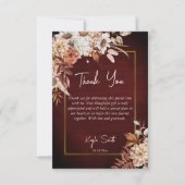 Rückgang der Liebe boho getrocknete braune Rose Br Dankeskarte (Vorderseite)