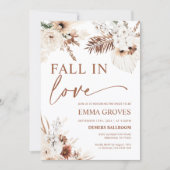 Rückgang der Liebe Boho Pampas Brautparty Einladung (Vorderseite)
