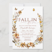 Rückgang der Liebe Boho Rustikale Wildblumen Braut Einladung (Vorderseite)