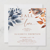 Rückgang der Liebe Botanical Duo Blätter Brautpart Einladung (Vorderseite)