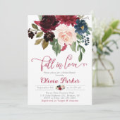 Rückgang der Liebe Brautdusche Einladung Fall Blüt (Stehend Vorderseite)